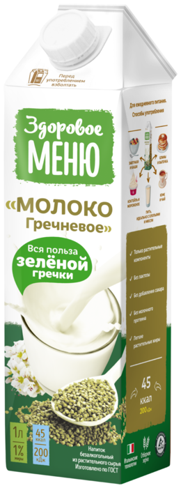Молоко гречневое Здоровое Меню/1л.