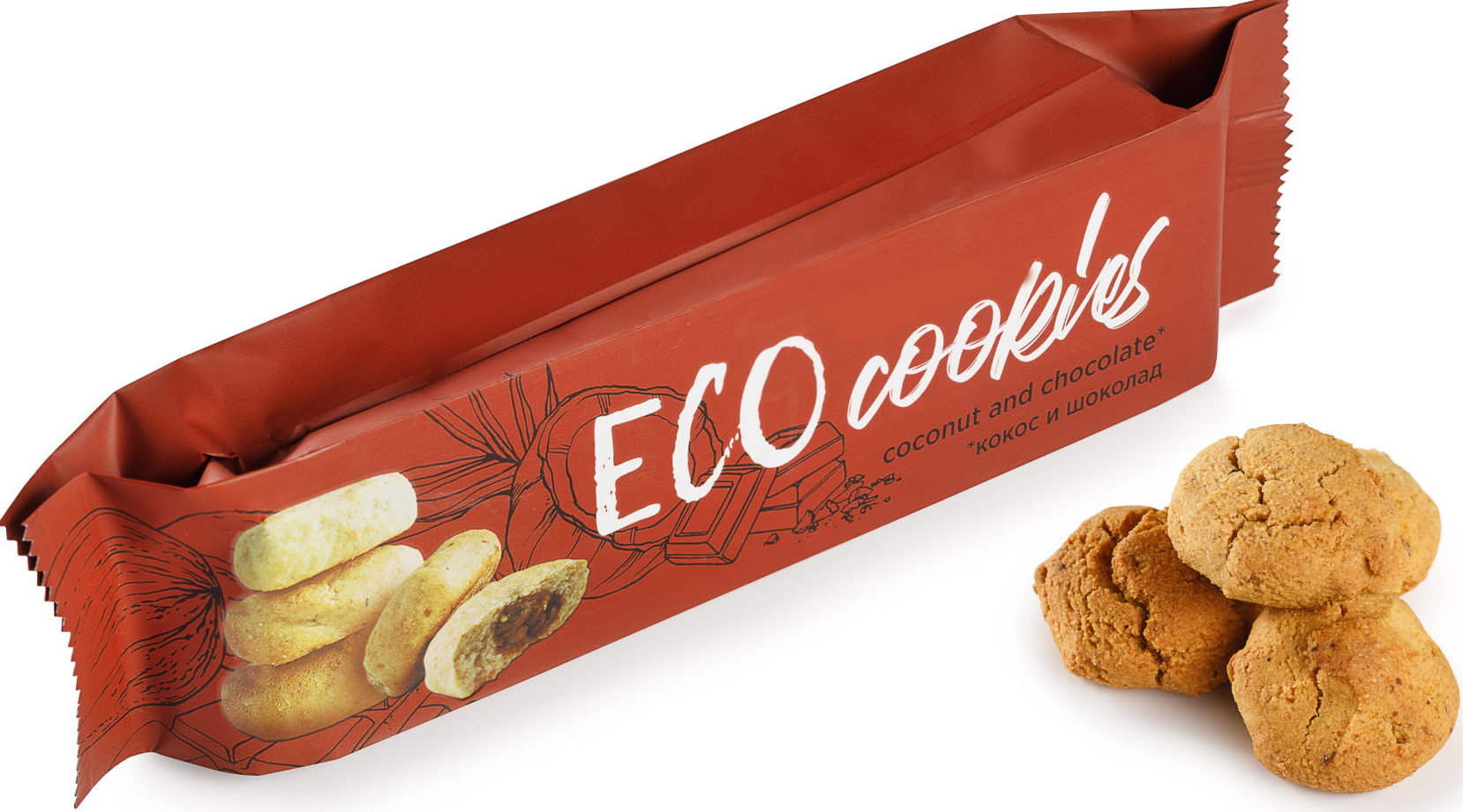 Эко-печенье » Кокос, шоколад» Savita/130гр.