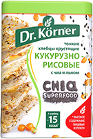 Хлебцы хрустящие «Кукурузно-рисовые» с чиа и льном Dr. Korner/100гр.